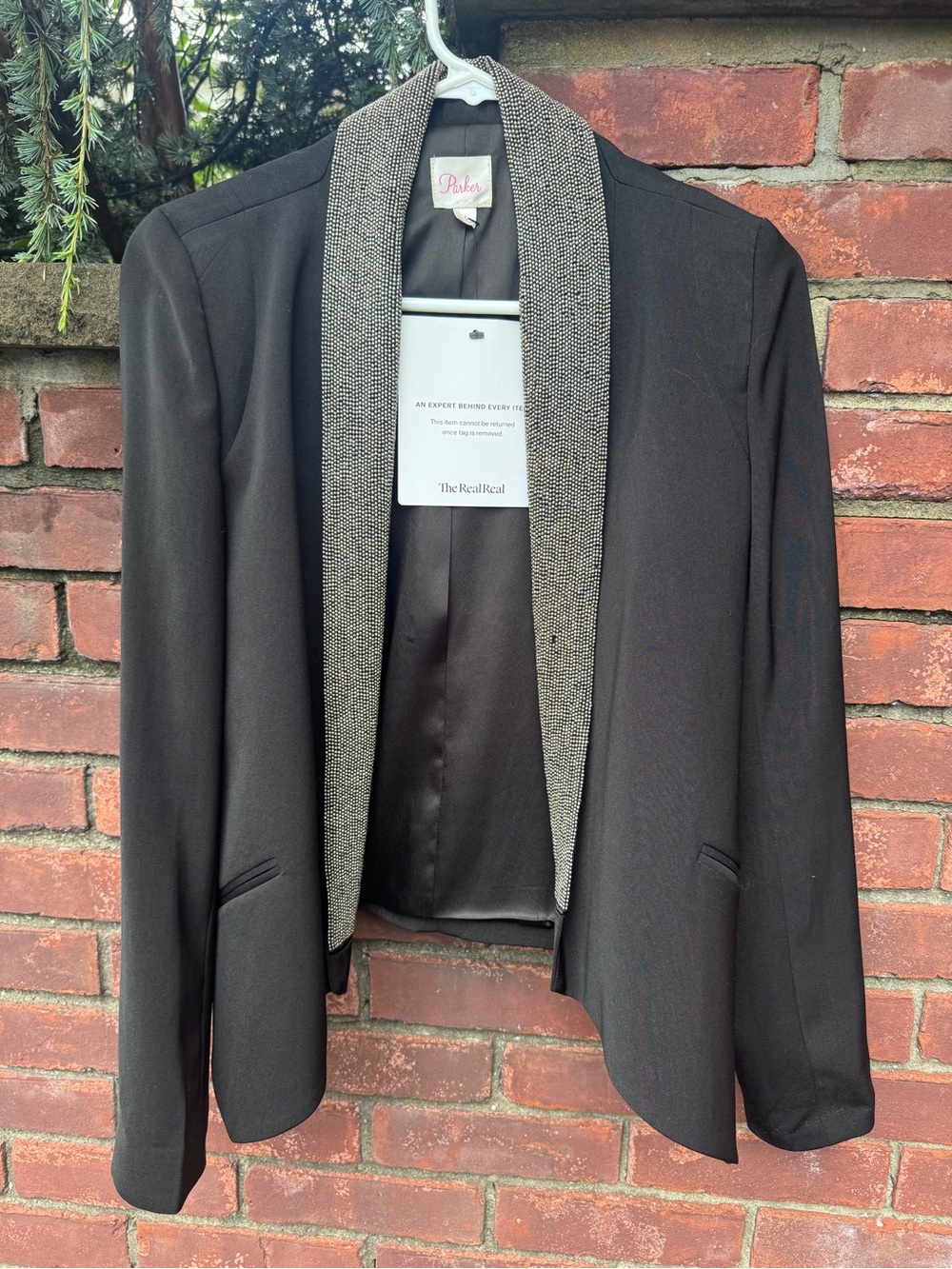 Parker Black Blazer with Studded Collar